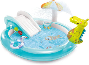 Intex Gator Outdoor Inflatable Kiddie Pool Water Play Swim Center